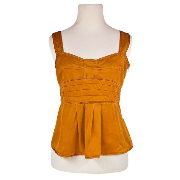 BURBERRY Vintage 90s Silk Babydoll Tank Blouse in Burnt Orange Copper Size 8 - Picture 1 of 11
